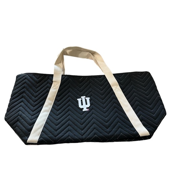 Little Earth INDIANA HOOSIERS Chevron Stitch Weekender Bag - Black, nwt - Picture 1 of 7